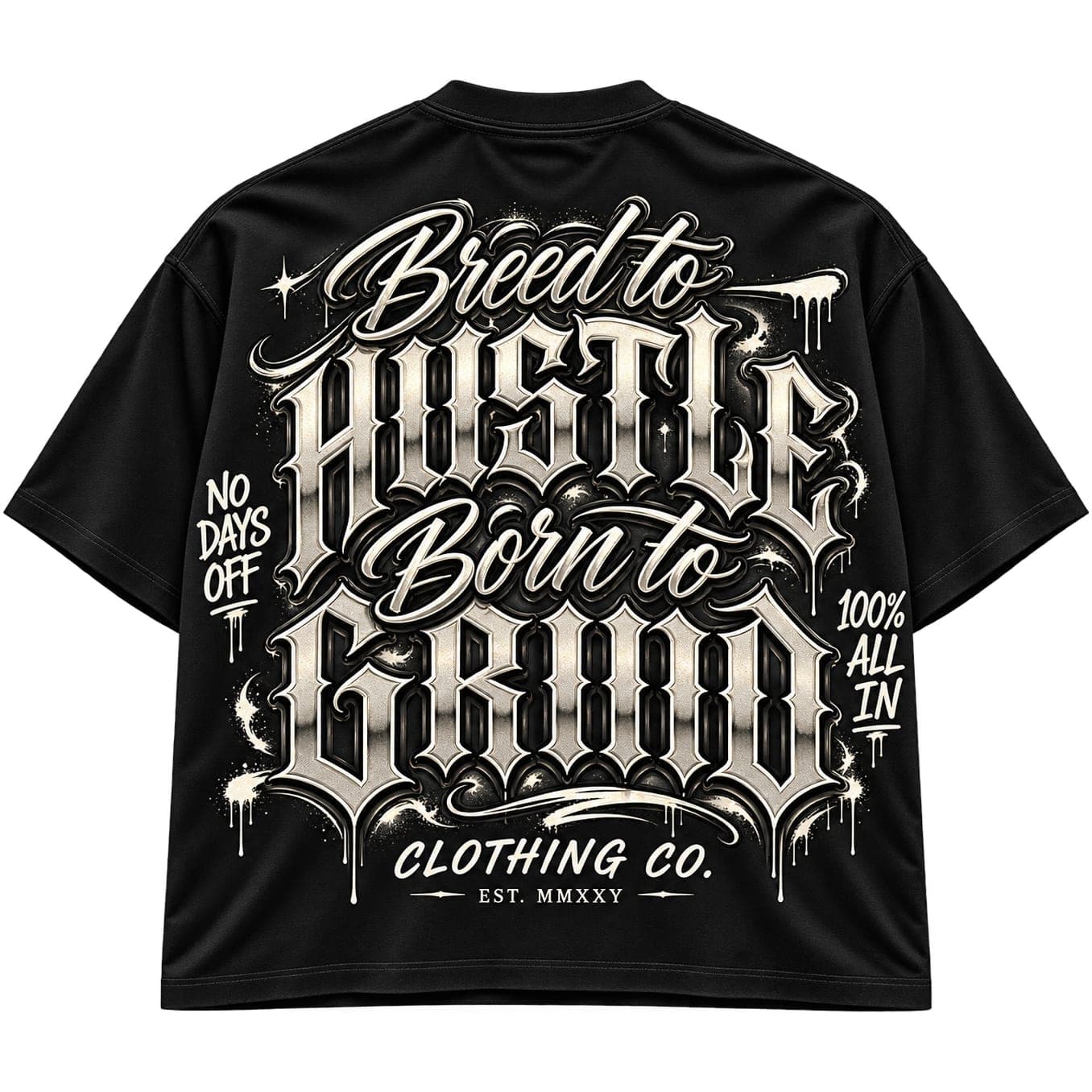 No Days Off Tee: Black, Back
