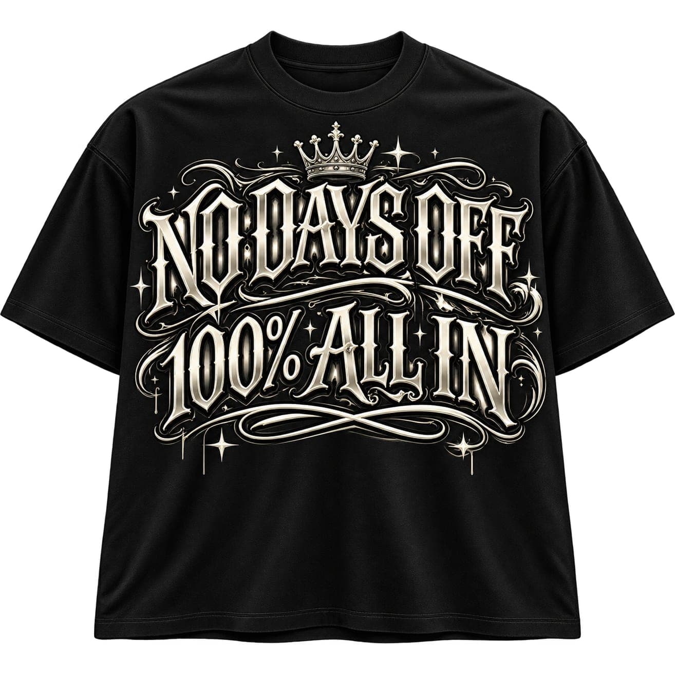 No Days Off Tee: Black, Front