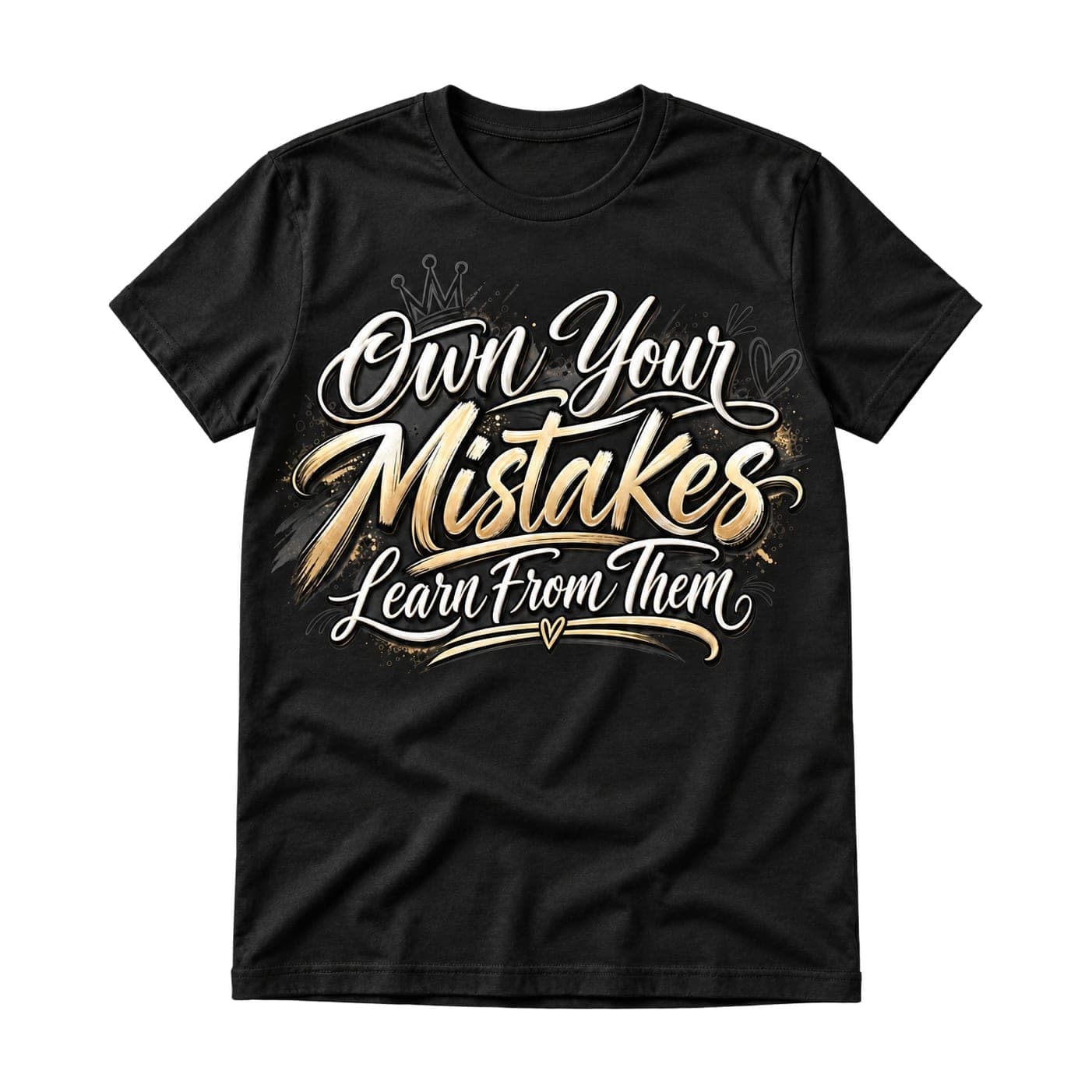 Own Your Mistakes Tee: Black, Front